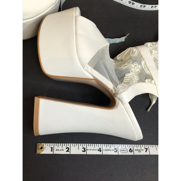 Widow Lace Platform Heels Size 8 M Coquette Romantic Goth Fairy Whimsigoth - Picture 8 of 11